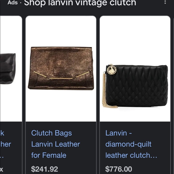 LANVIN Stamped Vintage Clutch Canvas Purse 👛 - Picture 13 of 14